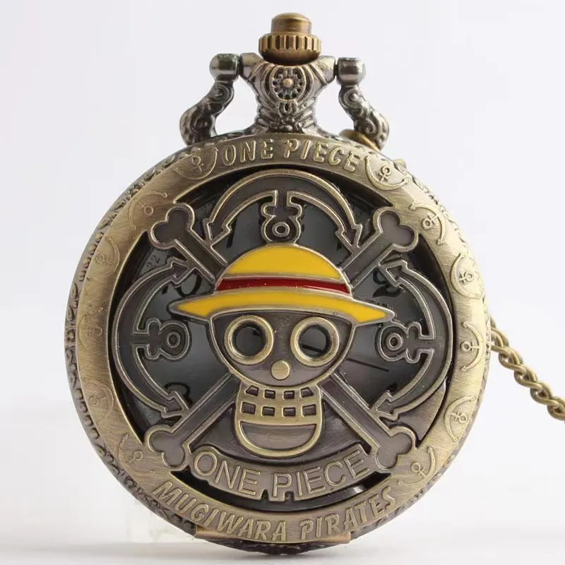 Hot selling Vintage Bronze men s Japanese cartoon Anime pocket watch Fashion Men s Women s Necklace Vintage FOB Steampunk all about a trip