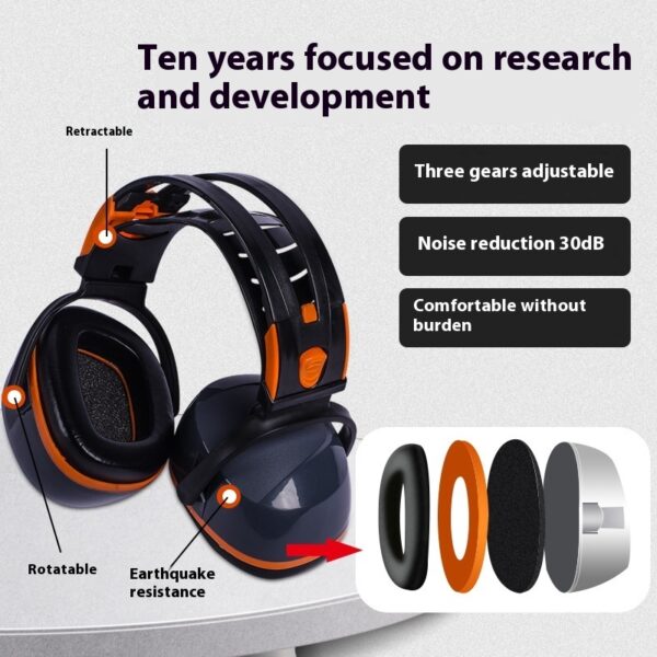 Head Mounted Soundproof And Comfortable Noise Proof Earmuffs - Image 2